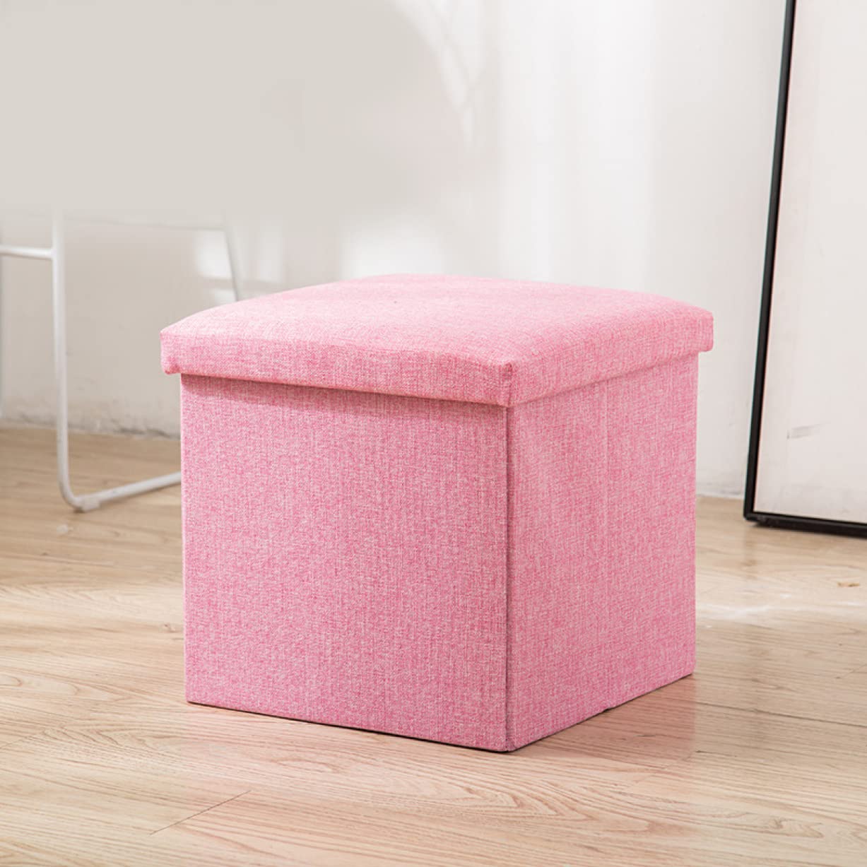 デザインスツール オットマン ピンク Amazon｜Qinyoung ストレージオットマンフラワー型フットスツール